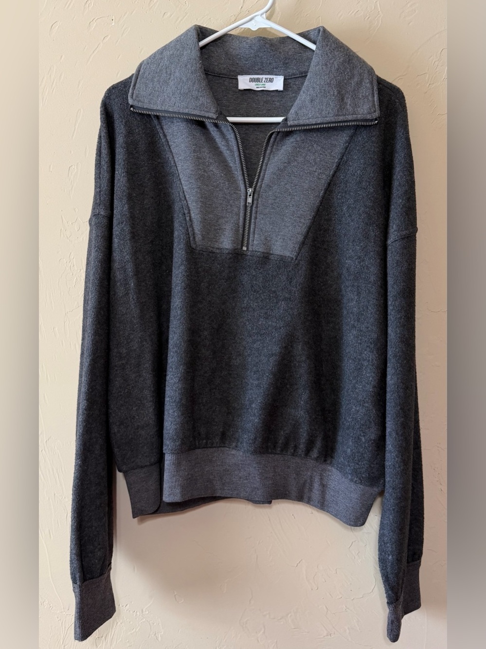 Double Zero Men's Charcoal Gray Quarter-Zip Sweater